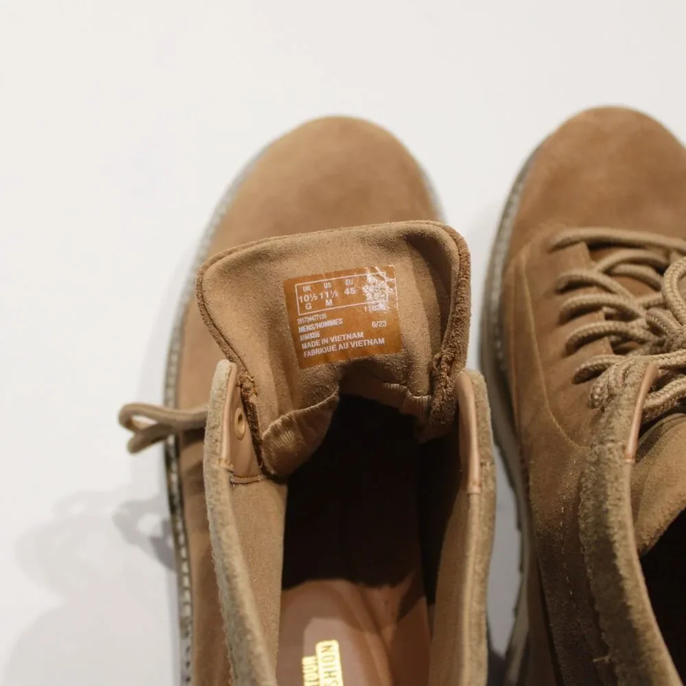 NWB Clarks Clarkhill Hi Brown Beige Suede Lace Up Chukka Boot Men Size 11.5M